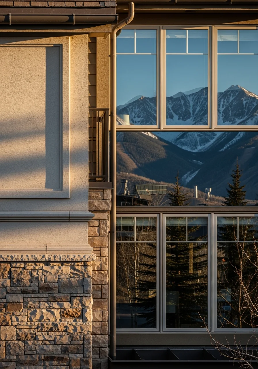 Park City property detail showing mountain landscape and seasonal weather exposure.
